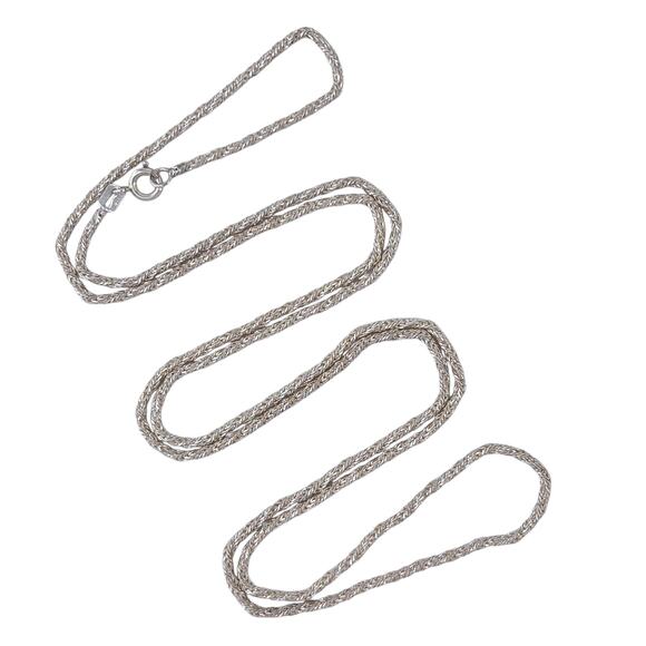 Wheat Link Chain Necklace | Vintage Sterling Silver 925 | 27.5" - Picture 1 of 3